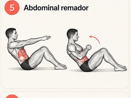 Demonstração do abdominal remador