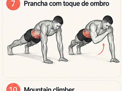 Demonstração da prancha com toque de ombro