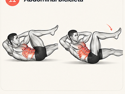 Demonstração do abdominal bicicleta